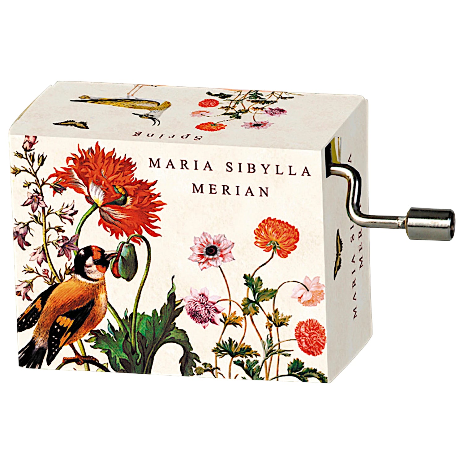 Spieluhr Blumen mit Vogel von Maria Sibylla Merian mit Vivaldis Frühling
