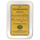 Taschenstern Noten Mini in Gold mit dekorativem Notendruck